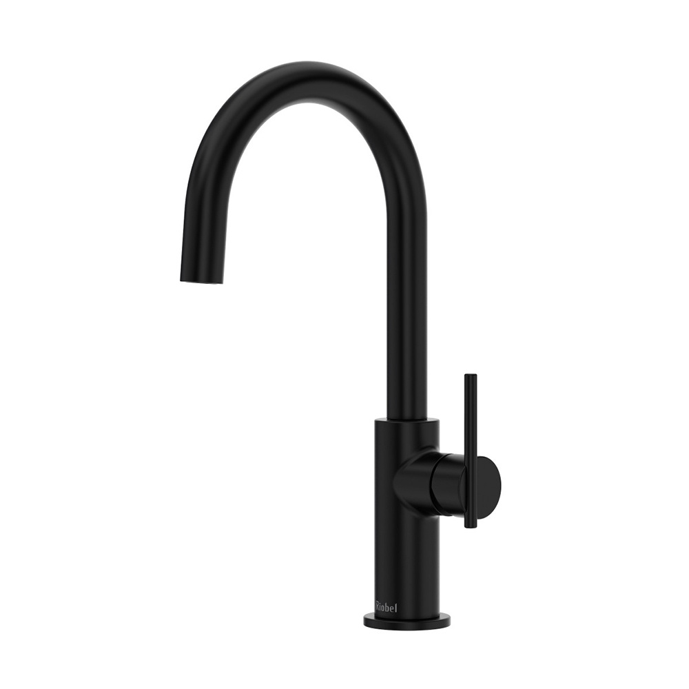 Riobel LT601BK Lateral Bar/Food Prep Kitchen Faucet With C-Spout - Black