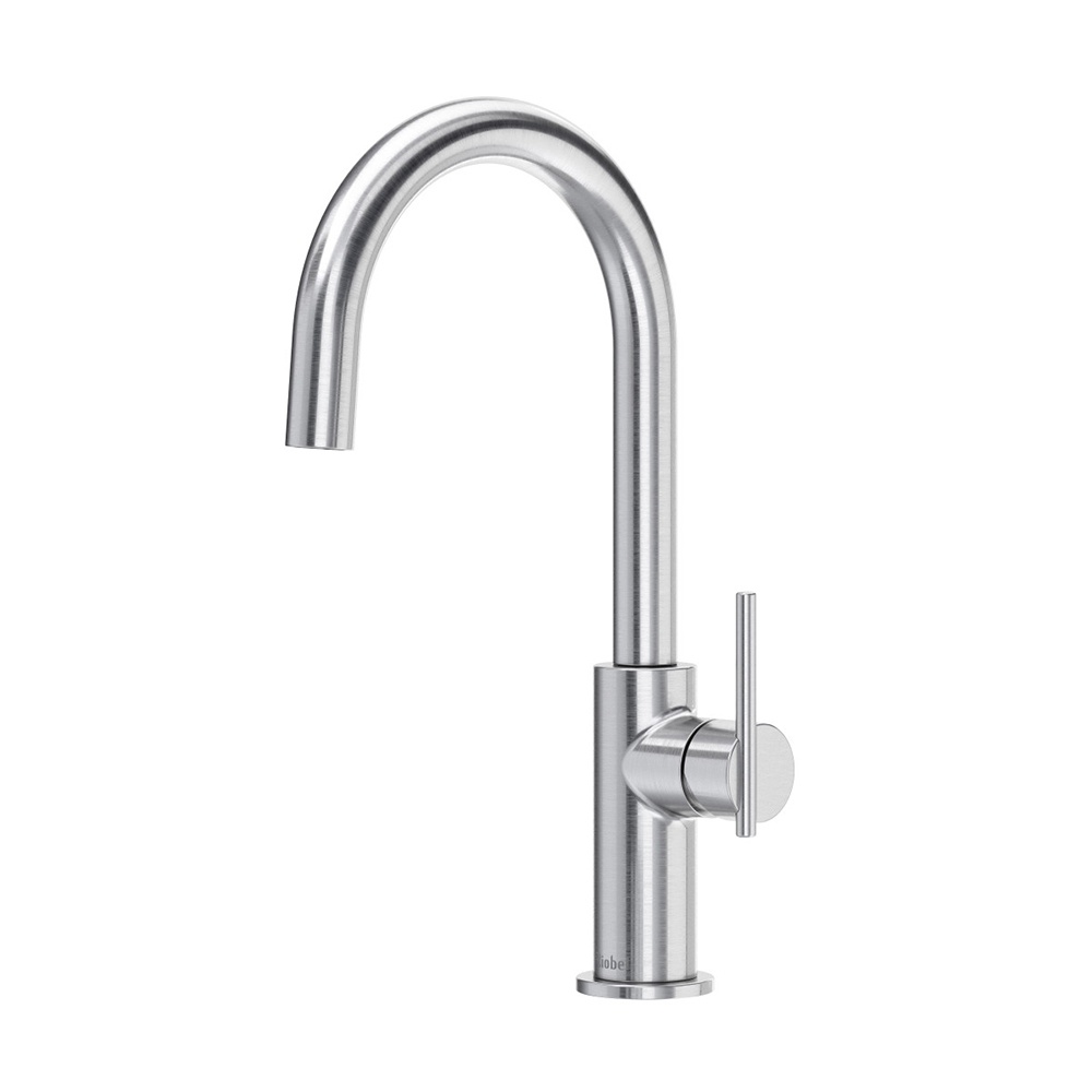 Riobel LT601SS Lateral Bar/Food Prep Kitchen Faucet With C-Spout - Stainless Steel
