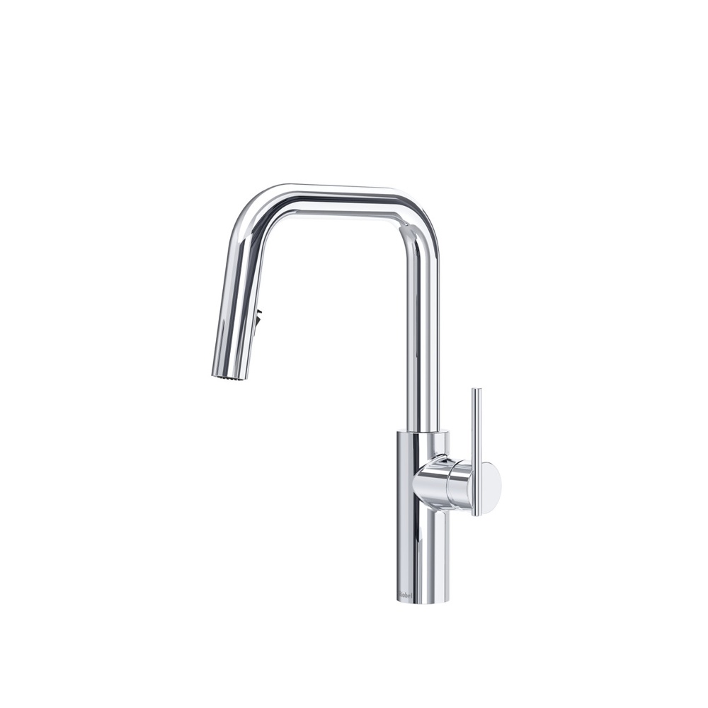 Riobel LTSQ201C Lateral Pull-Down Kitchen Faucet With U-Spout - Chrome