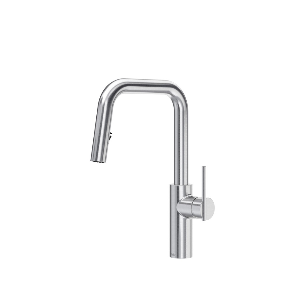 Riobel LTSQ201SS Lateral Pull-Down Kitchen Faucet With U-Spout - Stainless Steel