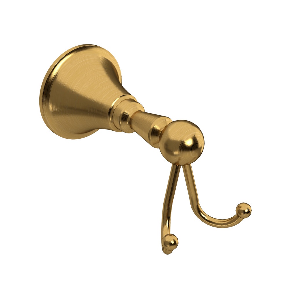 Riobel MM0BG Momenti Double Robe Hook - Brushed Gold
