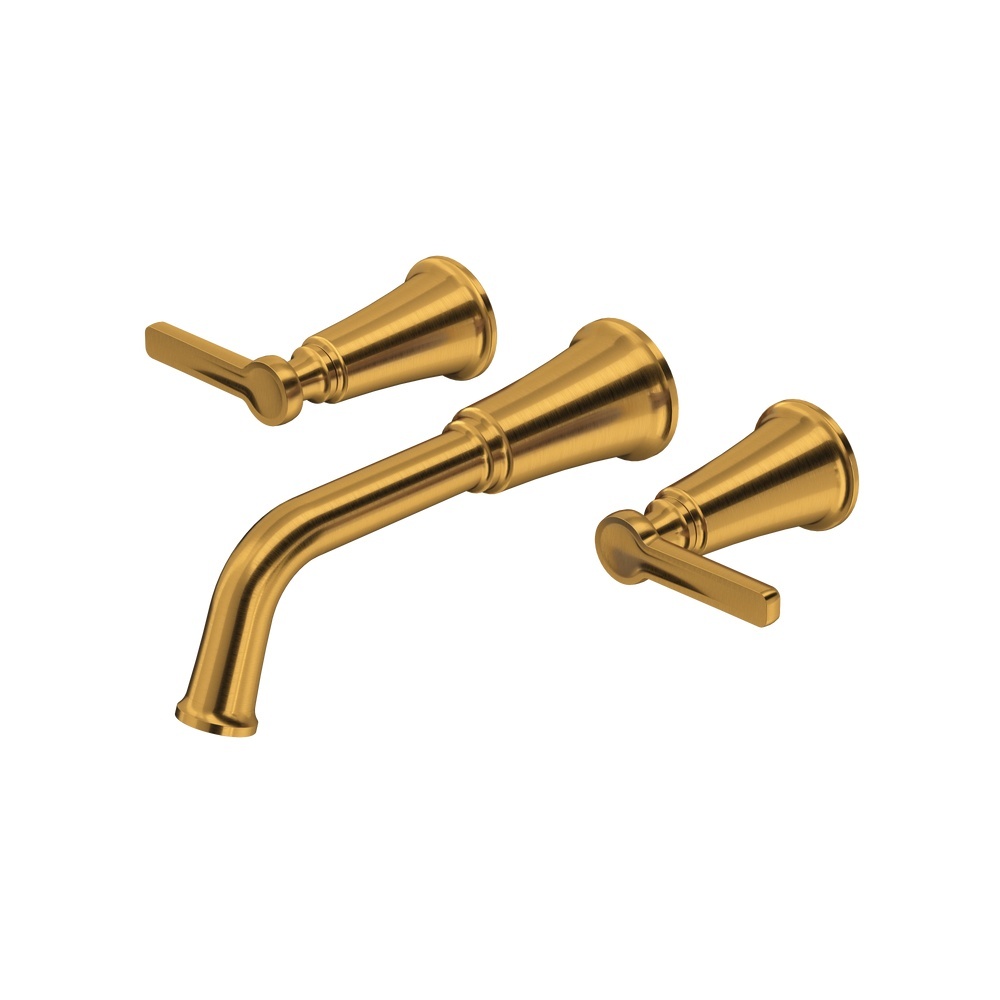 Riobel TMMSQ05JBG Momenti Wall Mount Tub Filler Trim - Brushed Gold