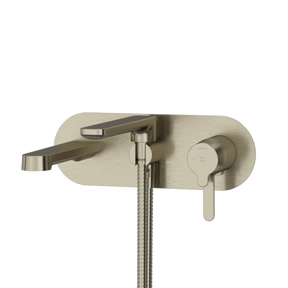 Riobel TNB21BN Nibi Wall Mount Thermostatic/Pressure Balance Tub Filler Trim - Brushed Nickel
