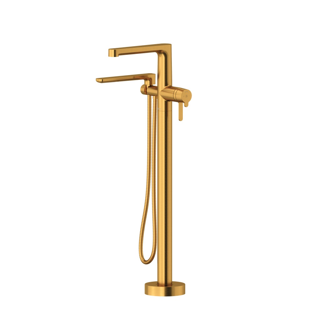 Riobel TNB39BG Nibi Thermostatic Single Hole Floor Mount Tub Filler Trim - Brushed Gold