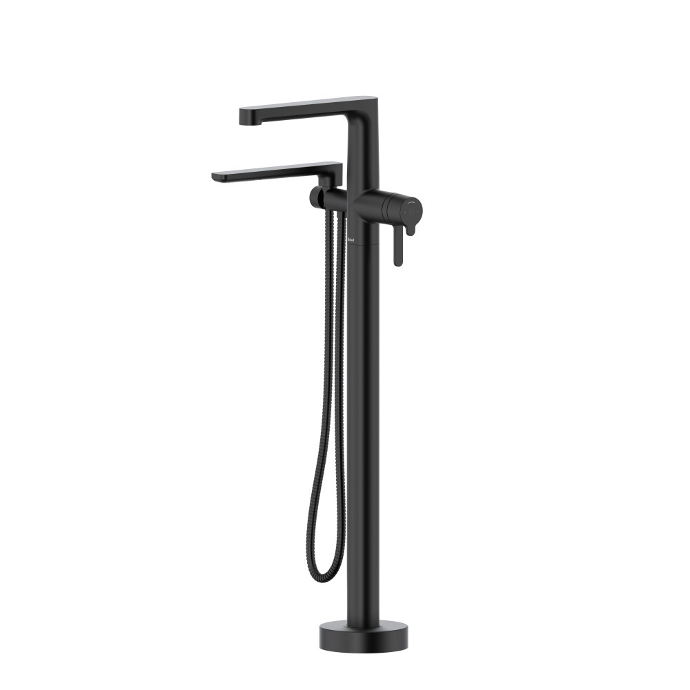 Riobel TNB39BK Nibi Thermostatic Single Hole Floor Mount Tub Filler Trim - Black