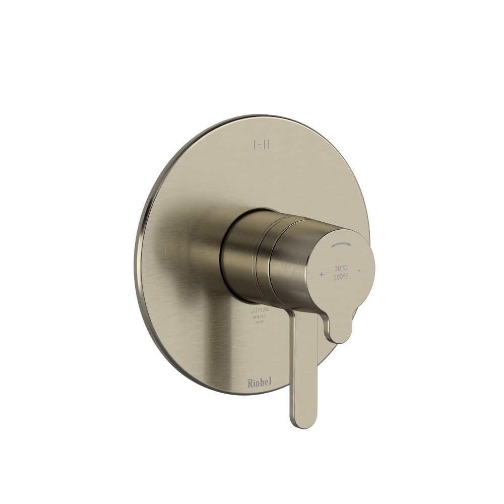 Riobel TNB44BN Nibi 1/2" Therm & Pressure Balance Trim With 2 Functions - Brushed Nickel