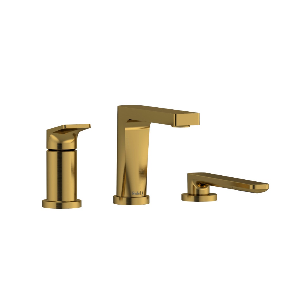 Riobel TOD16BG Ode 3-Hole Pressure Balance Deck Mount Tub Filler Trim - Brushed Gold