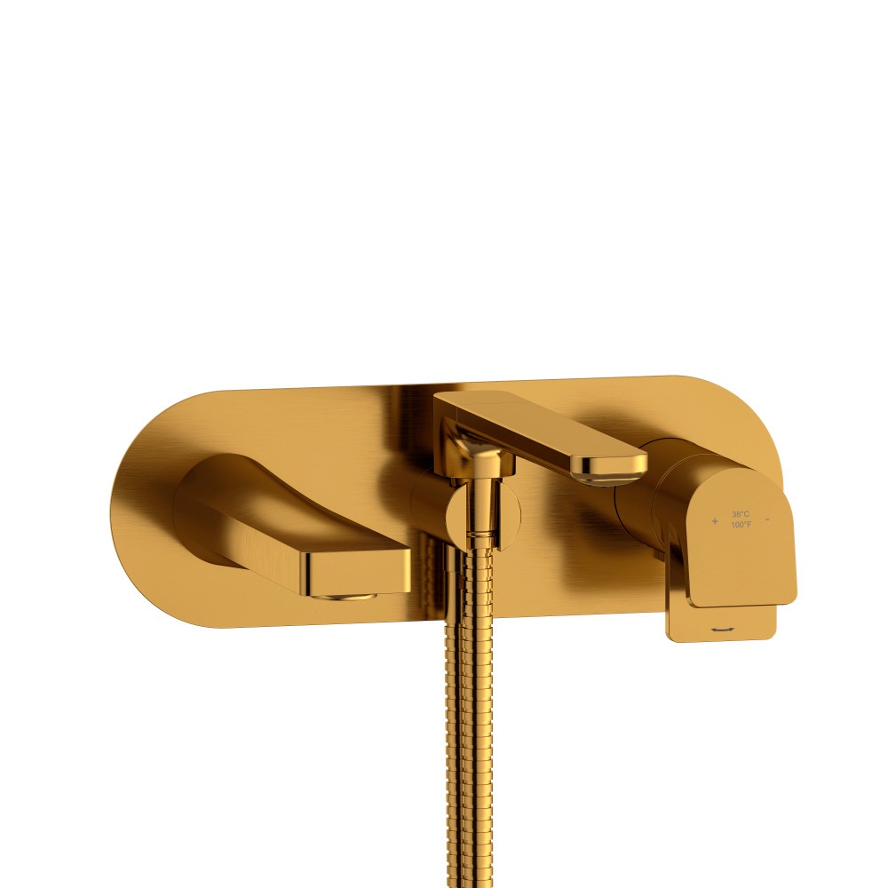 Riobel TOD21BG Ode Wall Mount Thermostatic/Pressure Balance Tub Filler Trim - Brushed Gold