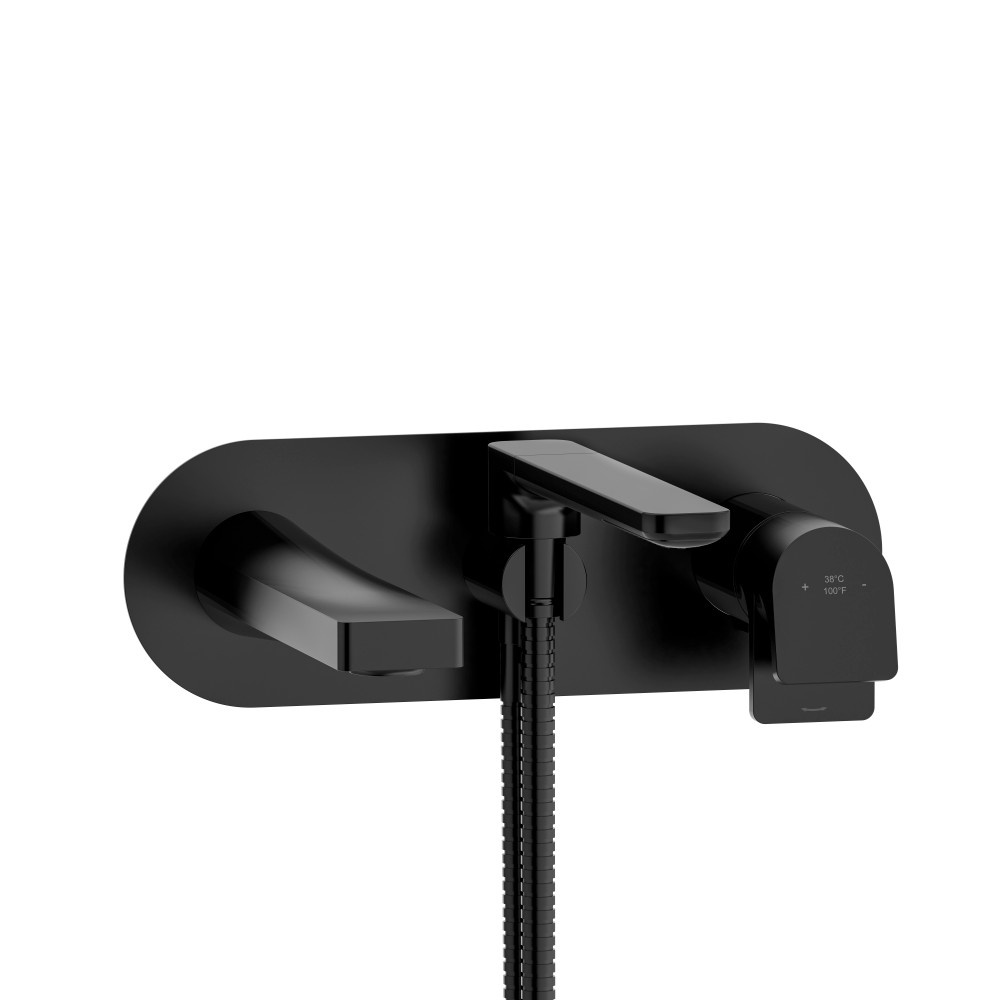 Riobel TOD21BK Ode Wall Mount Thermostatic/Pressure Balance Tub Filler Trim - Black