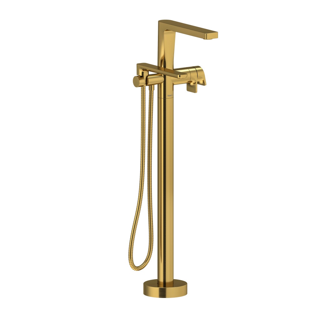 Riobel TOD39BG Ode Thermostatic Single Hole Floor Mount Tub Filler Trim - Brushed Gold