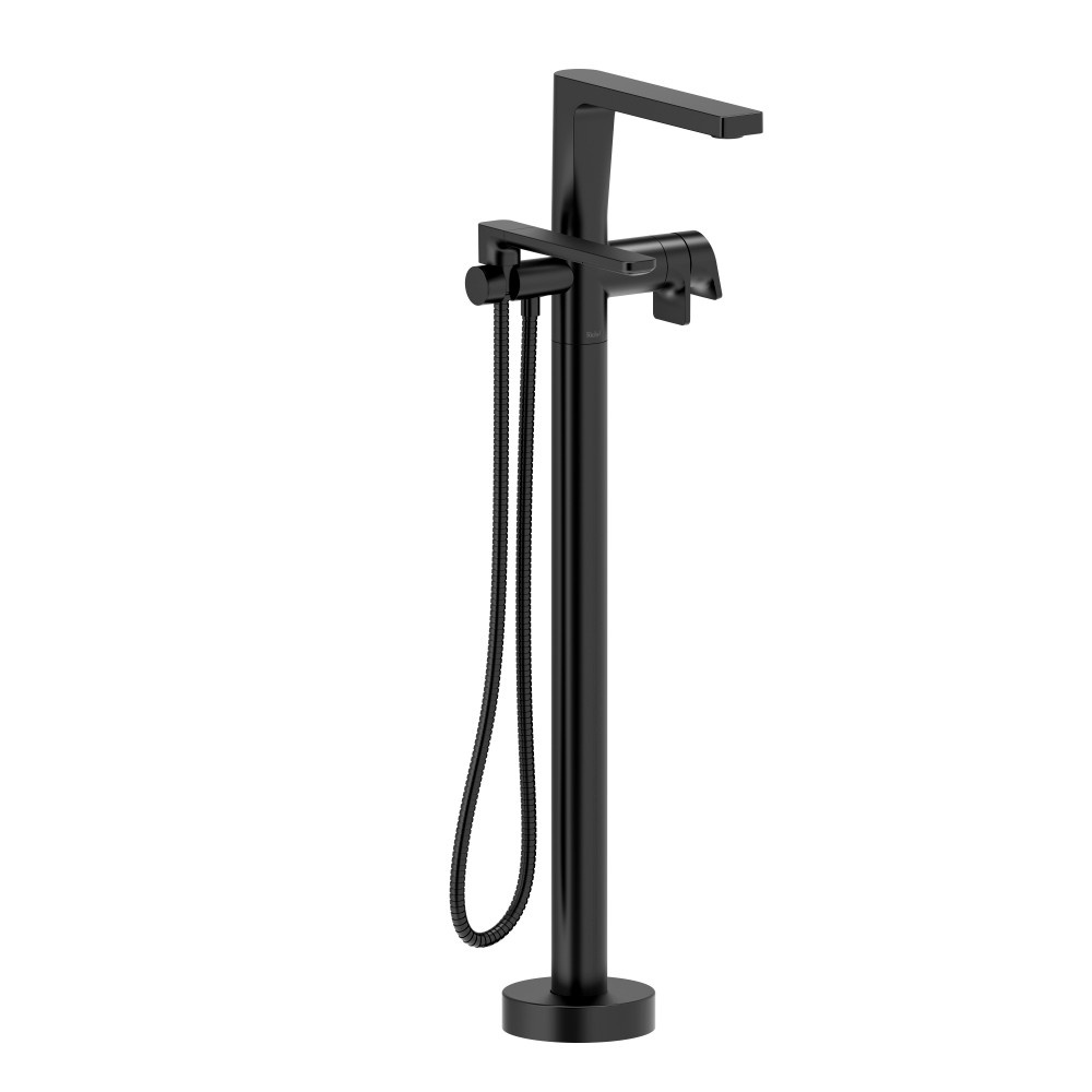 Riobel TOD39BK Ode Thermostatic Single Hole Floor Mount Tub Filler Trim - Black