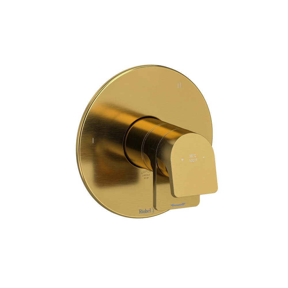 Riobel TOD45BG Ode 1/2" Therm & Pressure Balance Trim With 5 Functions - Brushed Gold