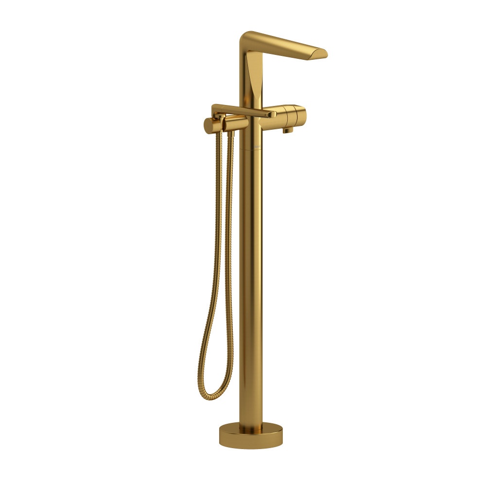 Riobel TPB39BG Parabola Thermostatic Single Hole Floor Mount Tub Filler Trim - Brushed Gold