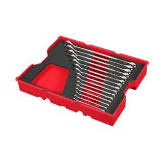 Milwaukee 48-22-0155 SAE Combination Wrench Set with Tray for PACKOUT™ Drawers, 15 Pack