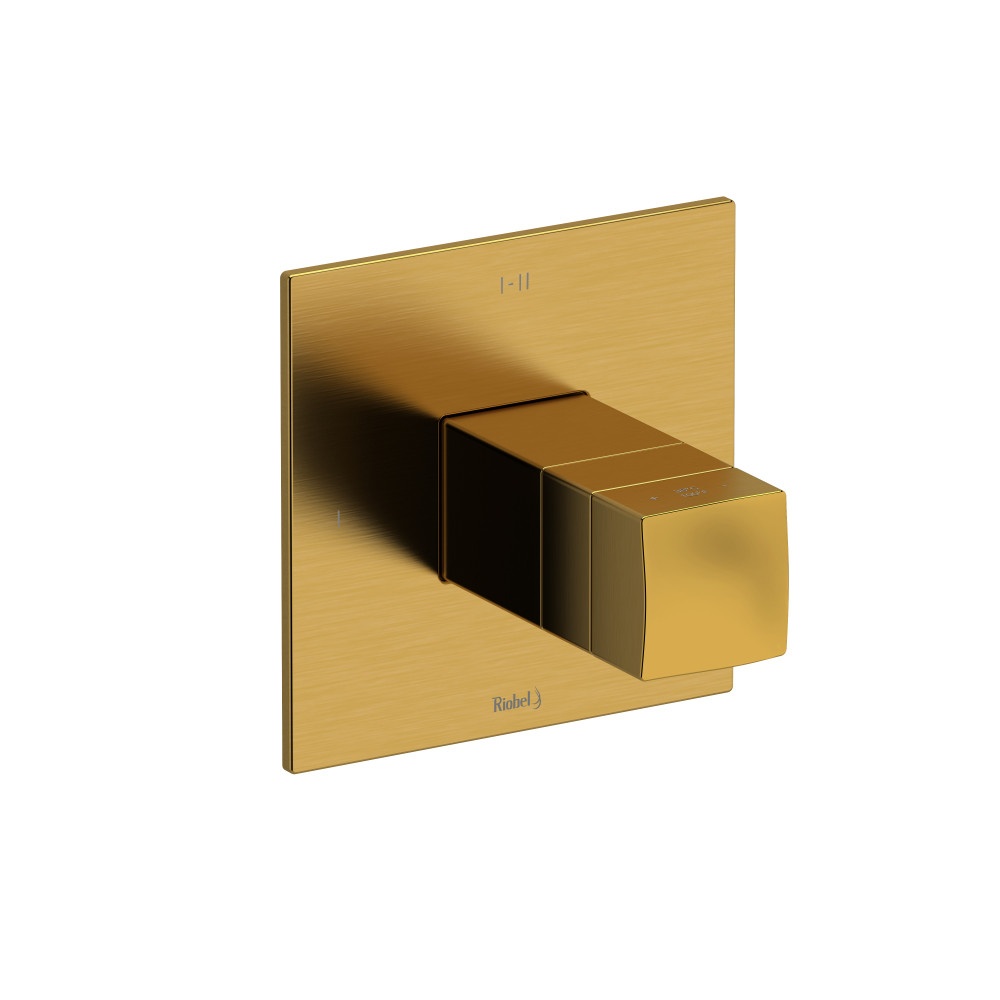 Riobel TRF23BG Reflet 1/2" Therm & Pressure Balance Trim With 3 Functions - Brushed Gold
