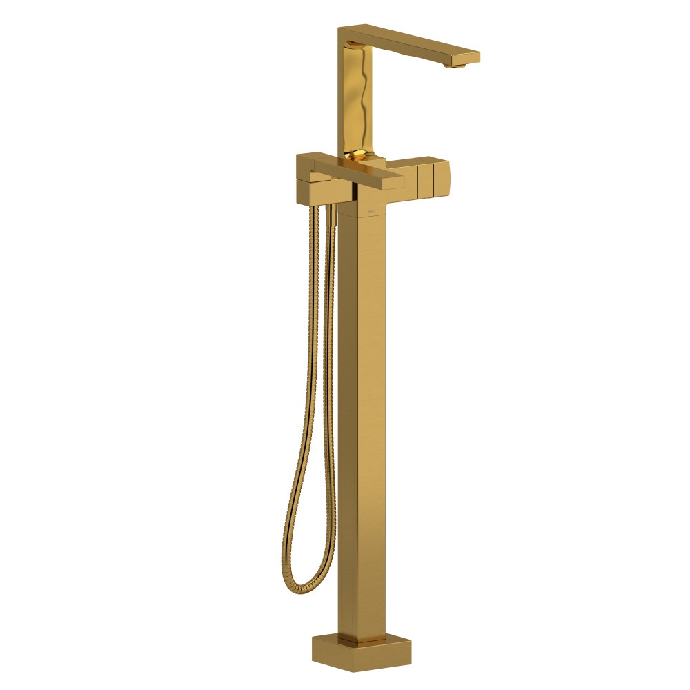Riobel TRF39BG Reflet Thermostatic Single Hole Floor Mount Tub Filler Trim - Brushed Gold