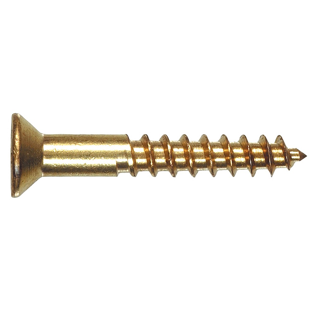 Hillman 126621 #6 x 3/4" Flat Head Wood Screw, 6 pack - Brass