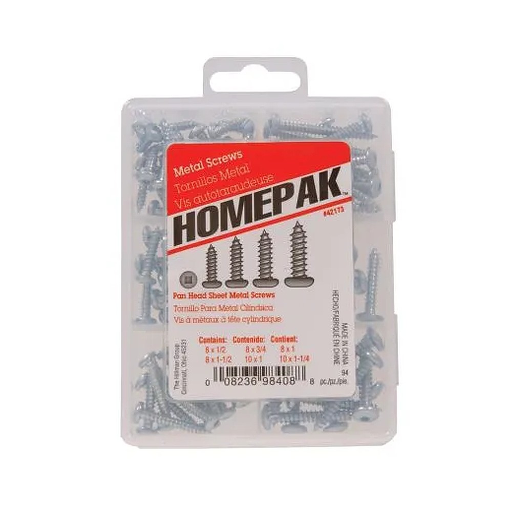 Hillman 42173 Pan Head Robertson Sheet Metal Screw, Assorted