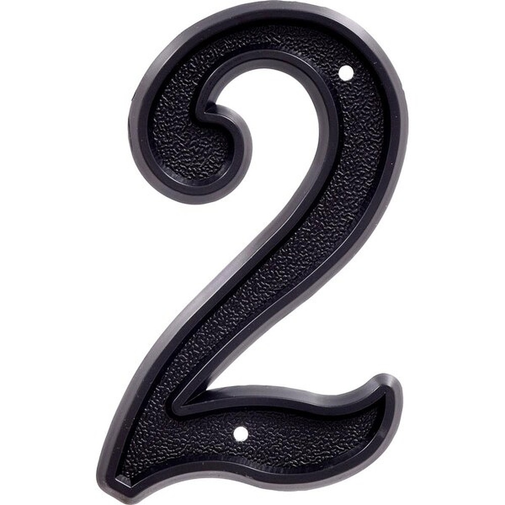 Hillman 844042 6" Plastic Number, #2 - Black