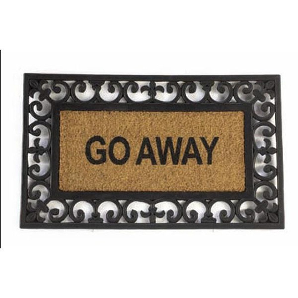 Ih Casa Decor J-023-GA 18" x 30" "Go Away" Coir & Rubber Door Mat