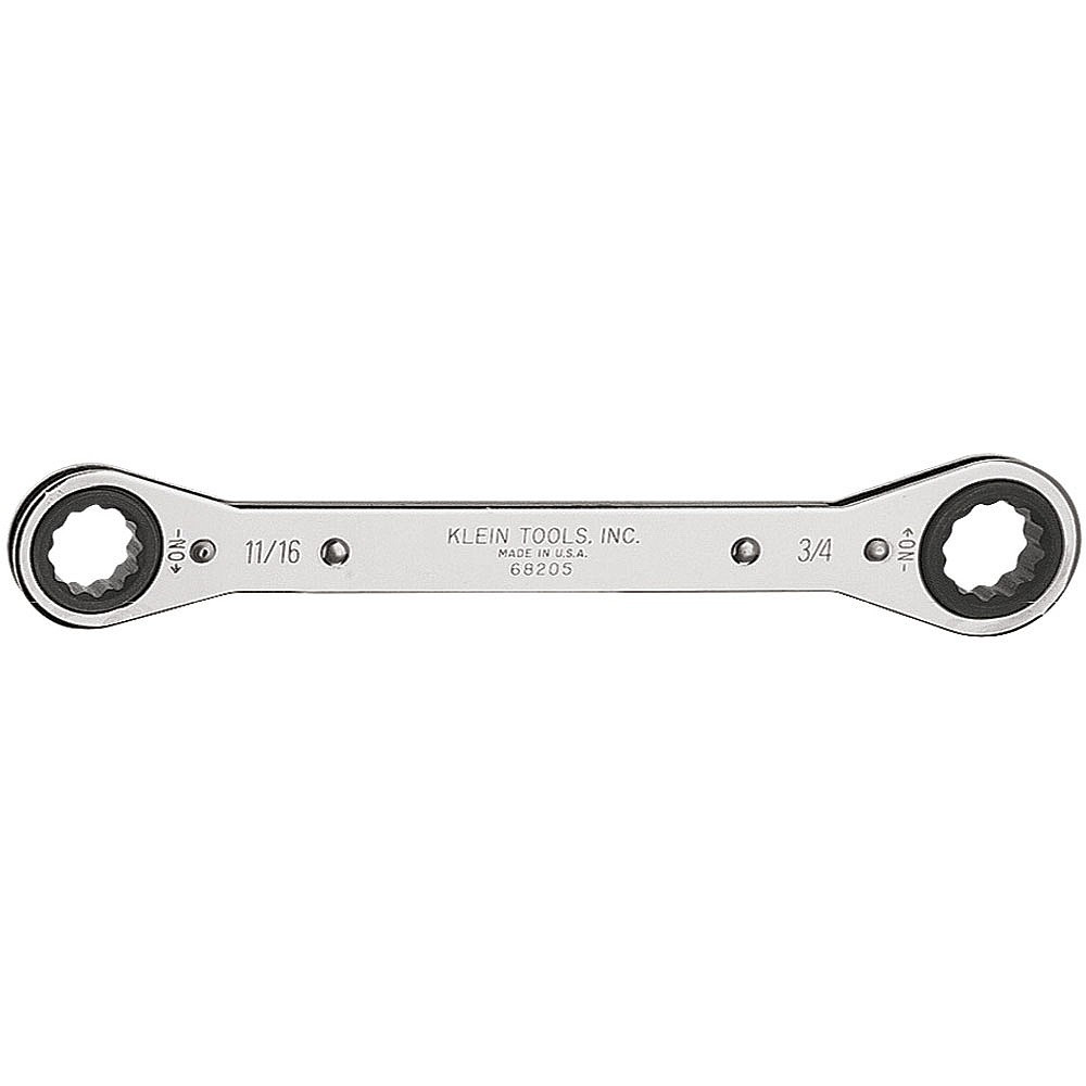Klein Tools 68205 11/16" x 3/4" Box Ratcheting Wrench