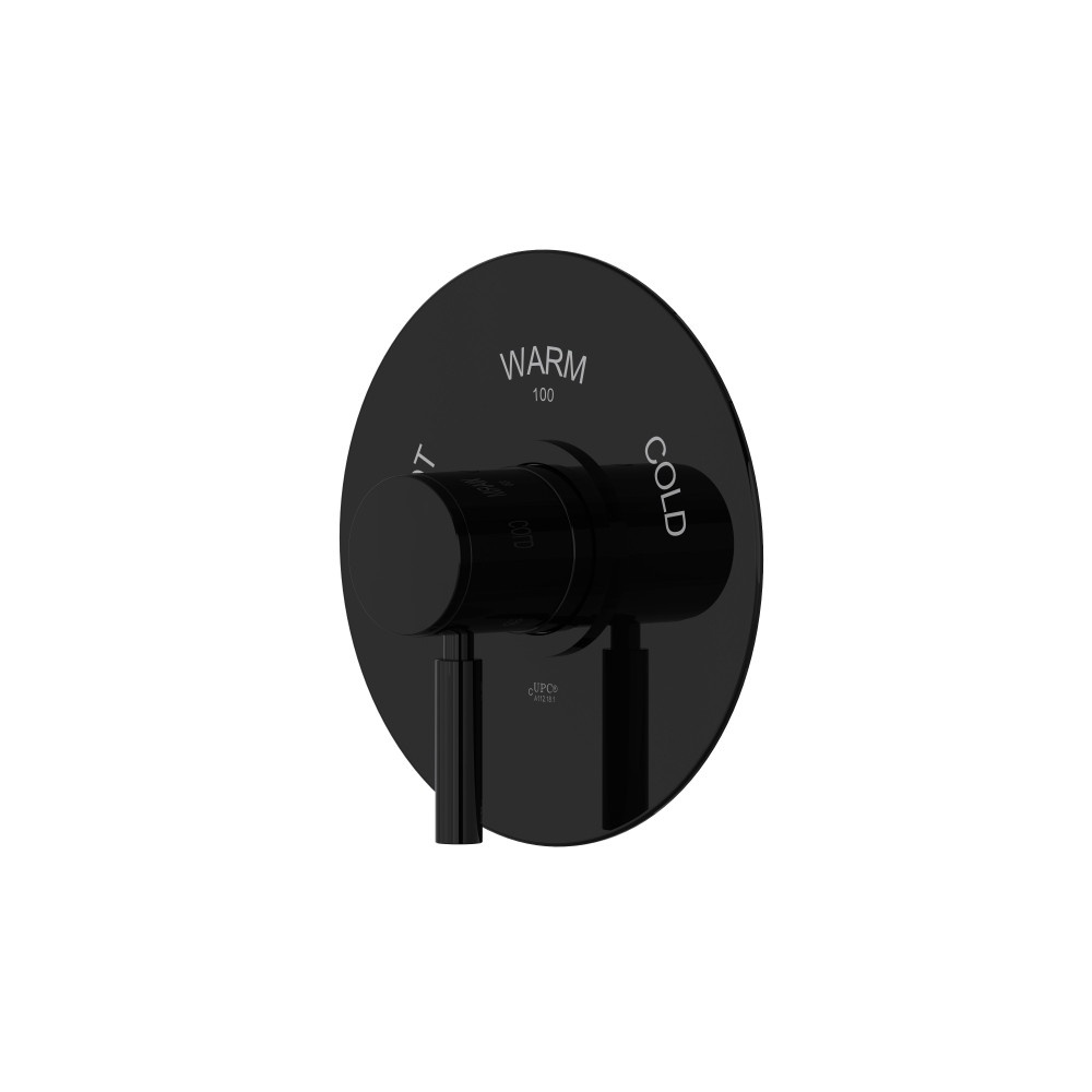 Riobel TRU13W1LMBK Riu 3/4" Thermostatic Trim Without Volume Control - Black