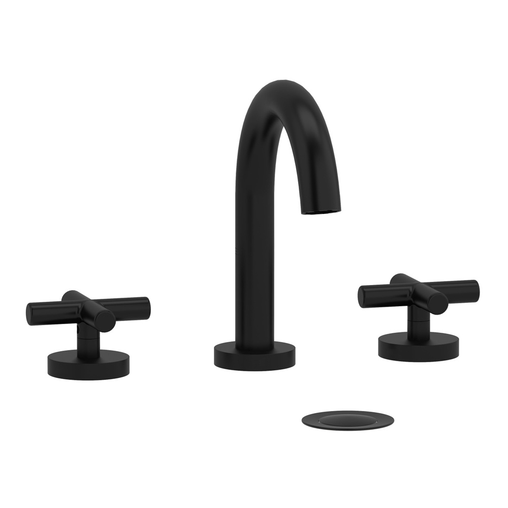 Riobel RU08+BK Riu Widespread Lavatory Faucet With C-Spout - Black