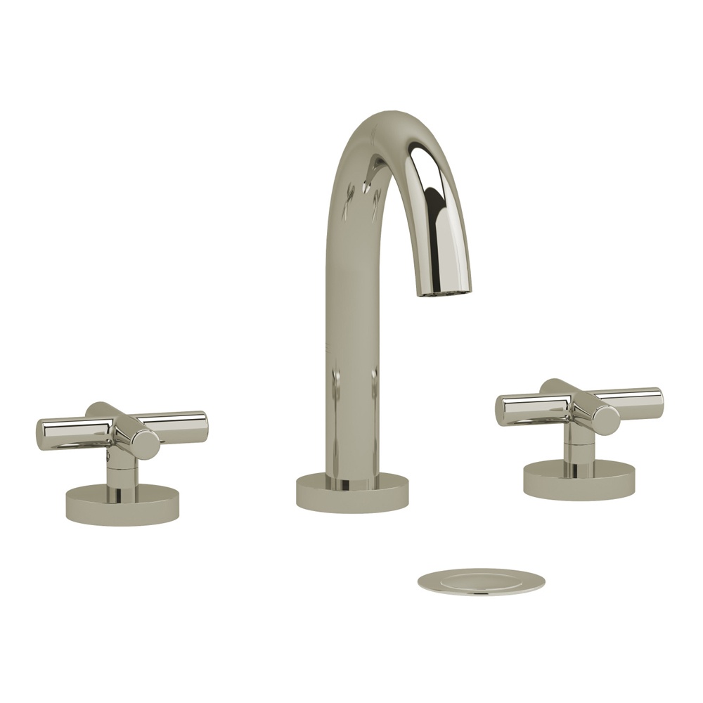 Riobel RU08+PN Riu Widespread Lavatory Faucet With C-Spout - Polished Nickel