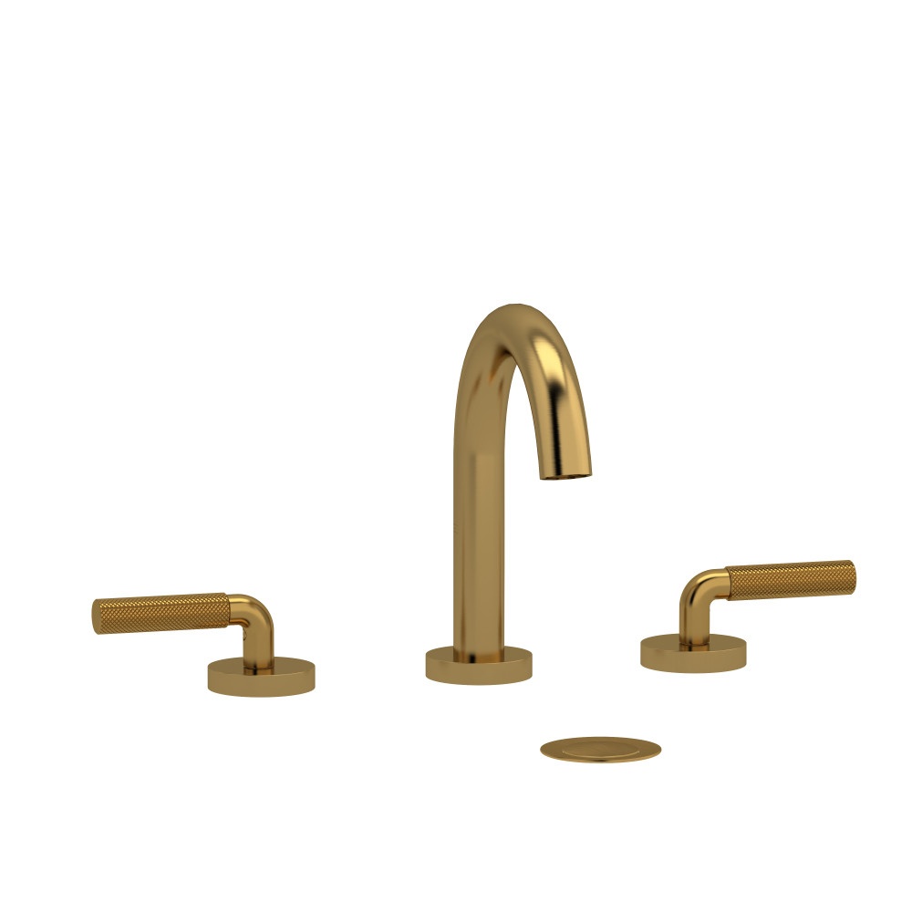 Riobel RU08LKNBG Riu Widespread Lavatory Faucet With C-Spout - Brushed Gold