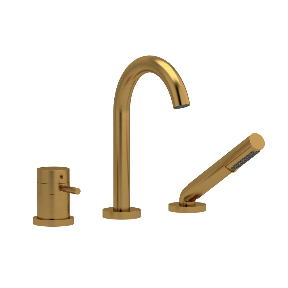 Riobel RU19BG Riu 3-Hole Deck Mount Tub Filler - Brushed Gold