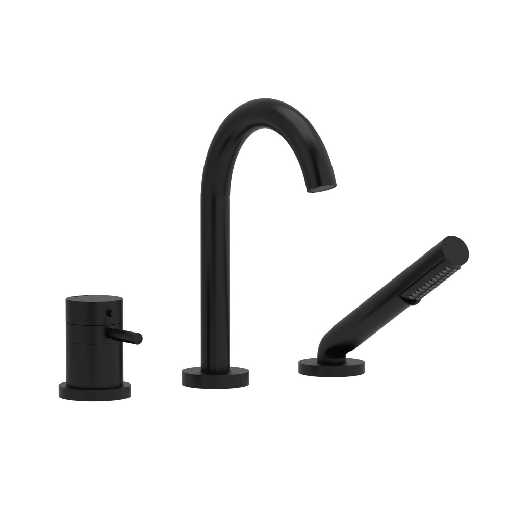 Riobel RU19BK Riu 3-Hole Deck Mount Tub Filler - Black