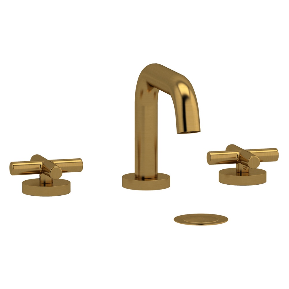 Riobel RUSQ08+BG Riu Widespread Lavatory Faucet With U-Spout - Brushed Gold