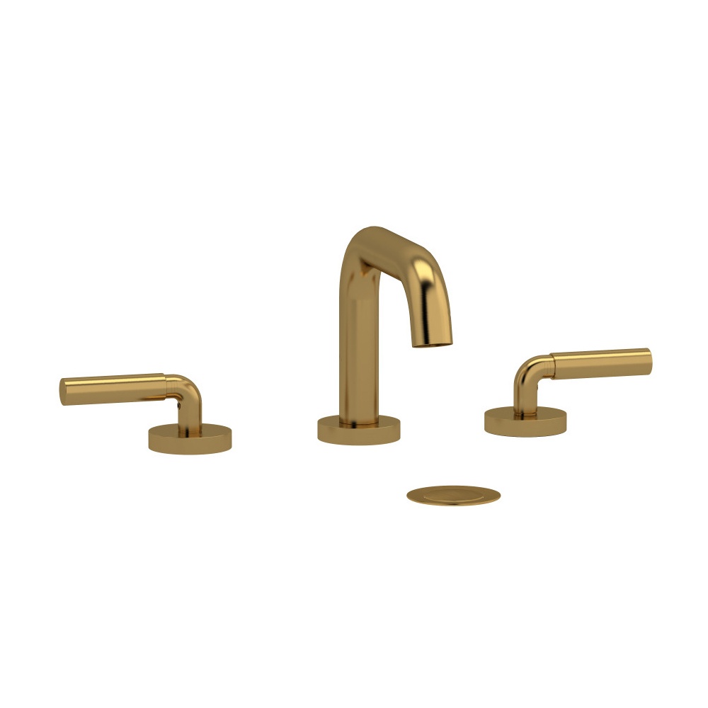 Riobel RUSQ08LBG Riu Widespread Lavatory Faucet With U-Spout - Brushed Gold