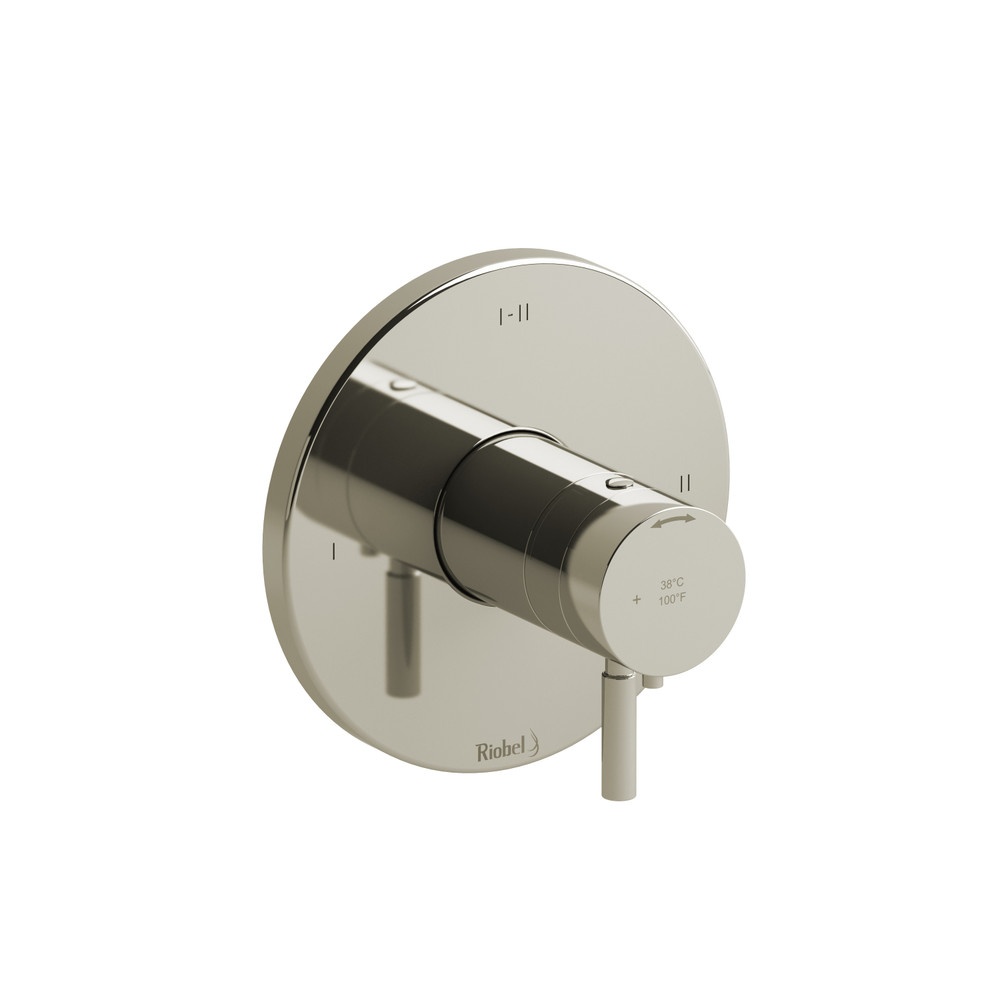 Riobel TRUTM23PN Riu 1/2" Therm & Pressure Balance Trim With 3 Functions - Polished Nickel
