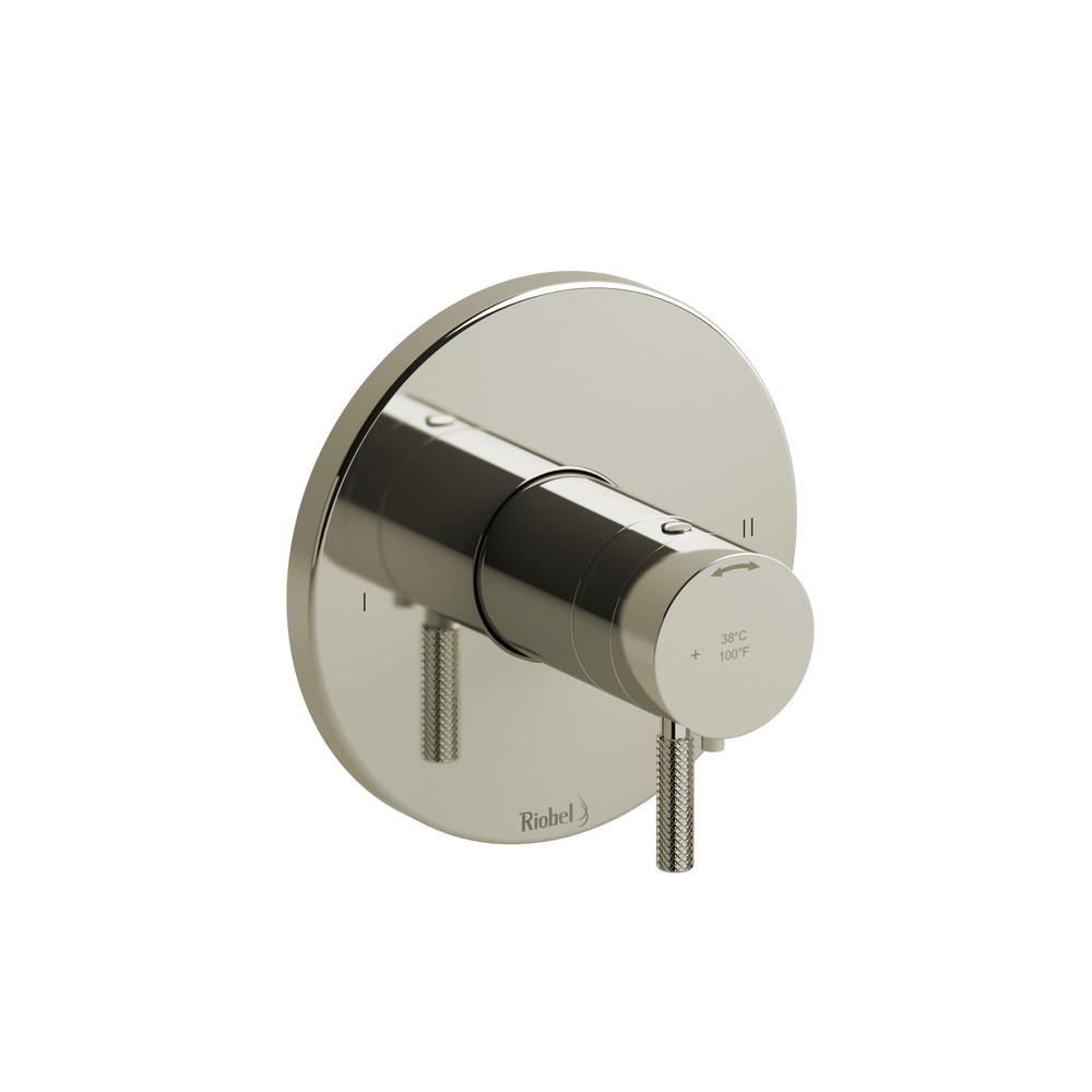 Riobel TRUTM44KNPN Riu 1/2" Therm & Pressure Balance Trim With 2 Functions - Polished Nickel
