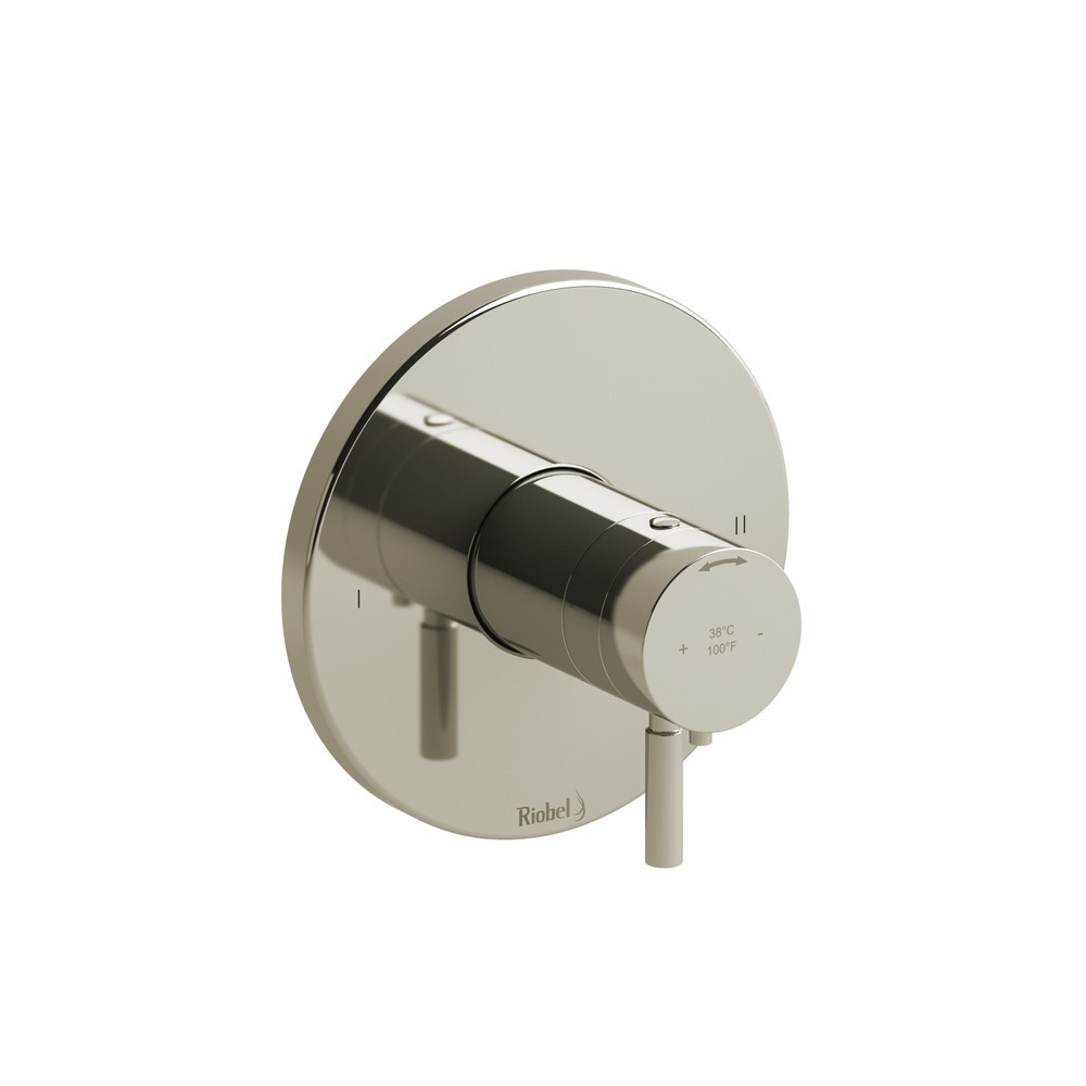 Riobel TRUTM44PN Riu 1/2" Therm & Pressure Balance Trim With 2 Functions - Polished Nickel