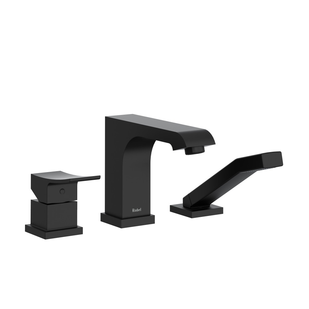 Riobel TZO10BK Zendo 3-Hole Deck Mount Tub Filler Trim - Black