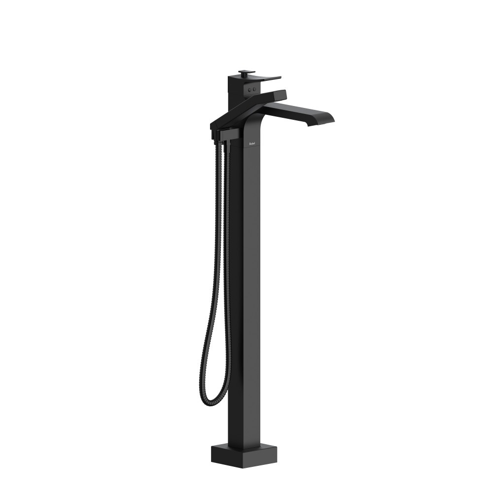 Riobel TZO39BK Zendo Thermostatic Single Hole Floor Mount Tub Filler Trim - Black