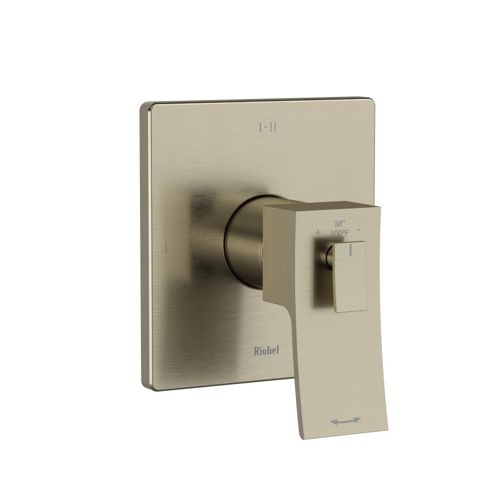Riobel TZOTQ23BN Zendo 1/2" Therm & Pressure Balance Trim With 3 Functions - Brushed Nickel