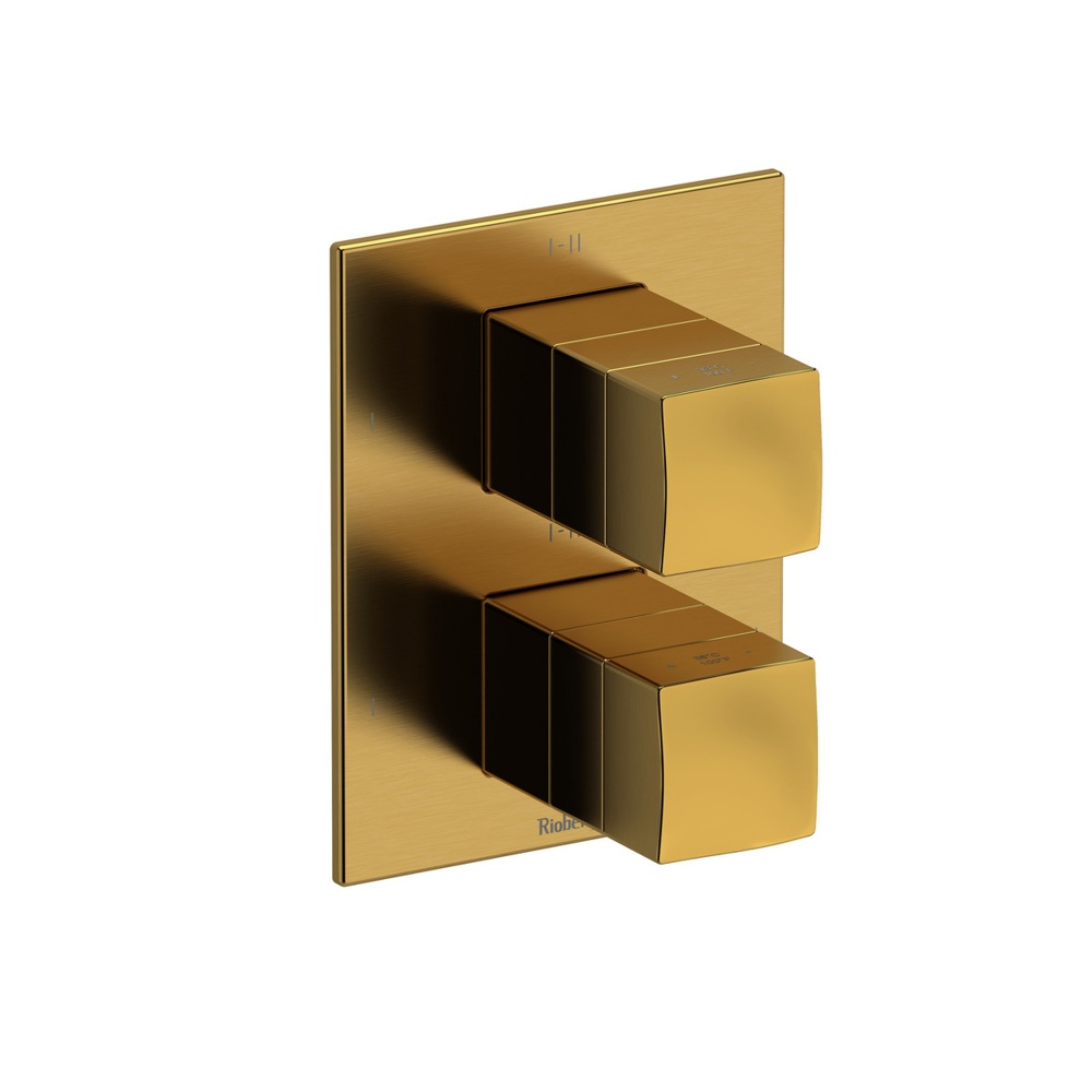 Riobel TRF46BG Reflet 3/4" Therm & Pressure Balance Trim With 6 Functions - Brushed Gold