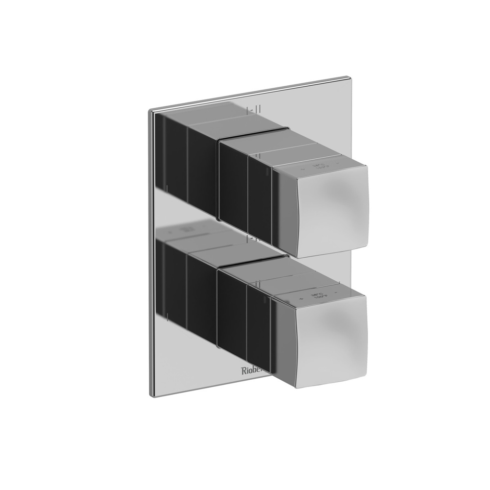 Riobel TRF46C Reflet 3/4" Therm & Pressure Balance Trim With 6 Functions - Chrome