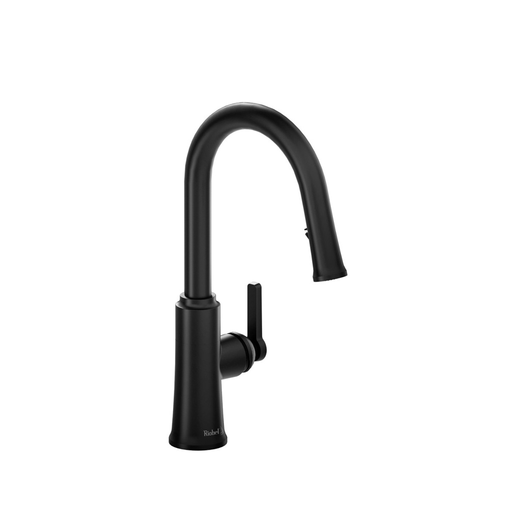 Riobel TTRD101BK Trattoria Pull-Down Kitchen Faucet With C-Spout - Black