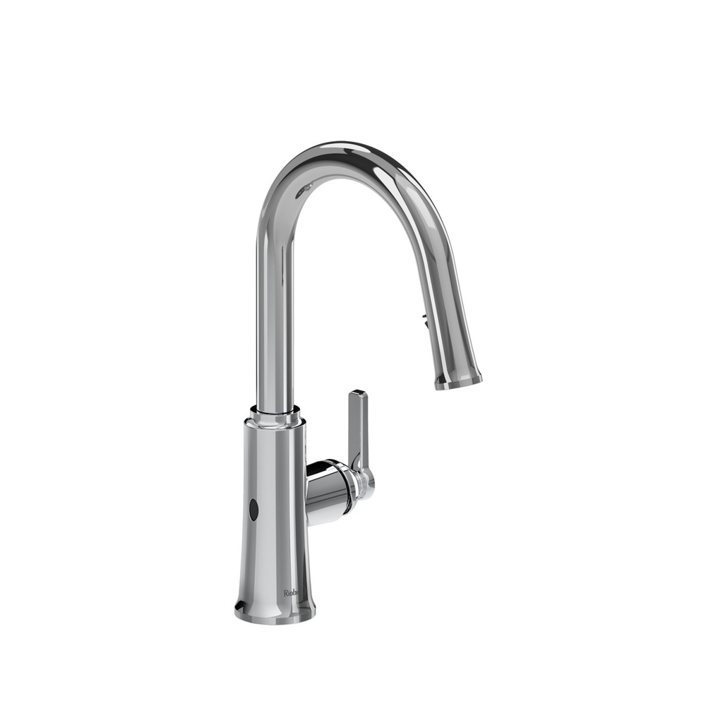 Riobel TTRD111C Trattoria Pull-Down Touchless Kitchen Faucet With C-Spout - Chrome