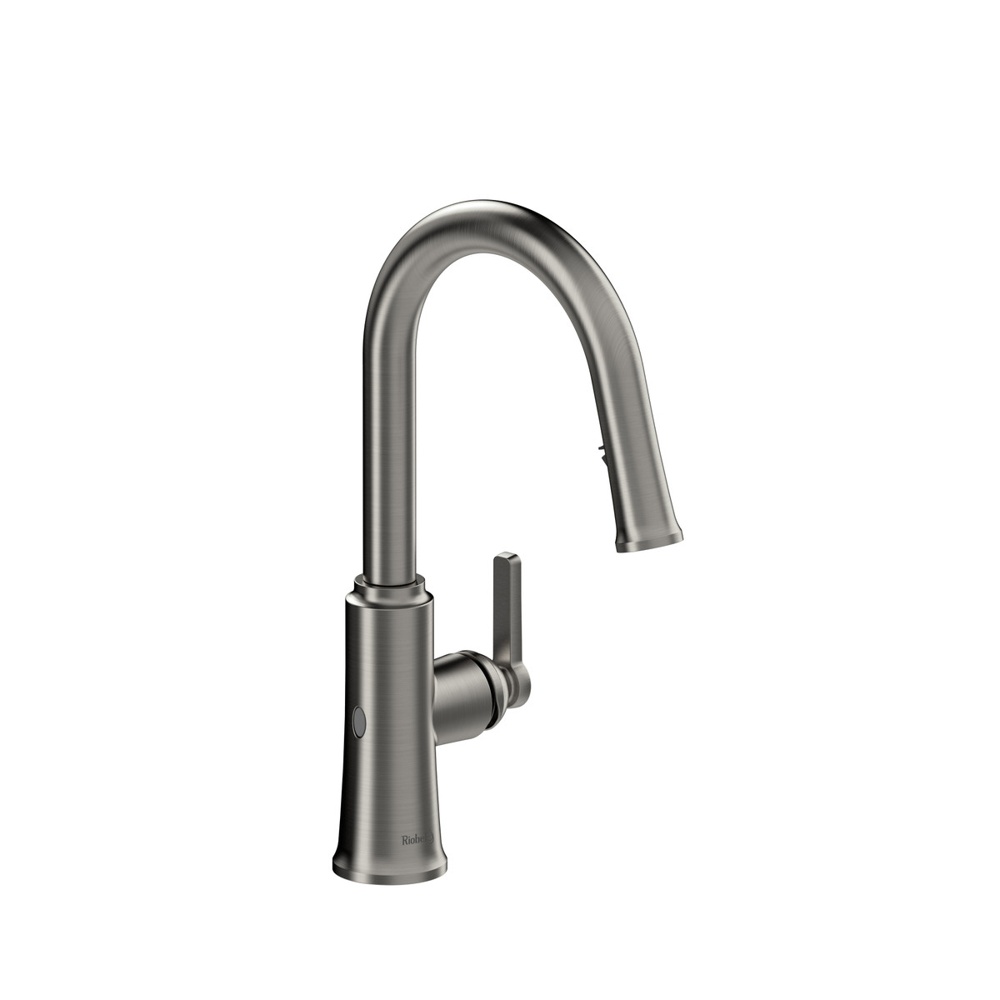 Riobel TTRD111SS Trattoria Pull-Down Touchless Kitchen Faucet With C-Spout - Stainless Steel