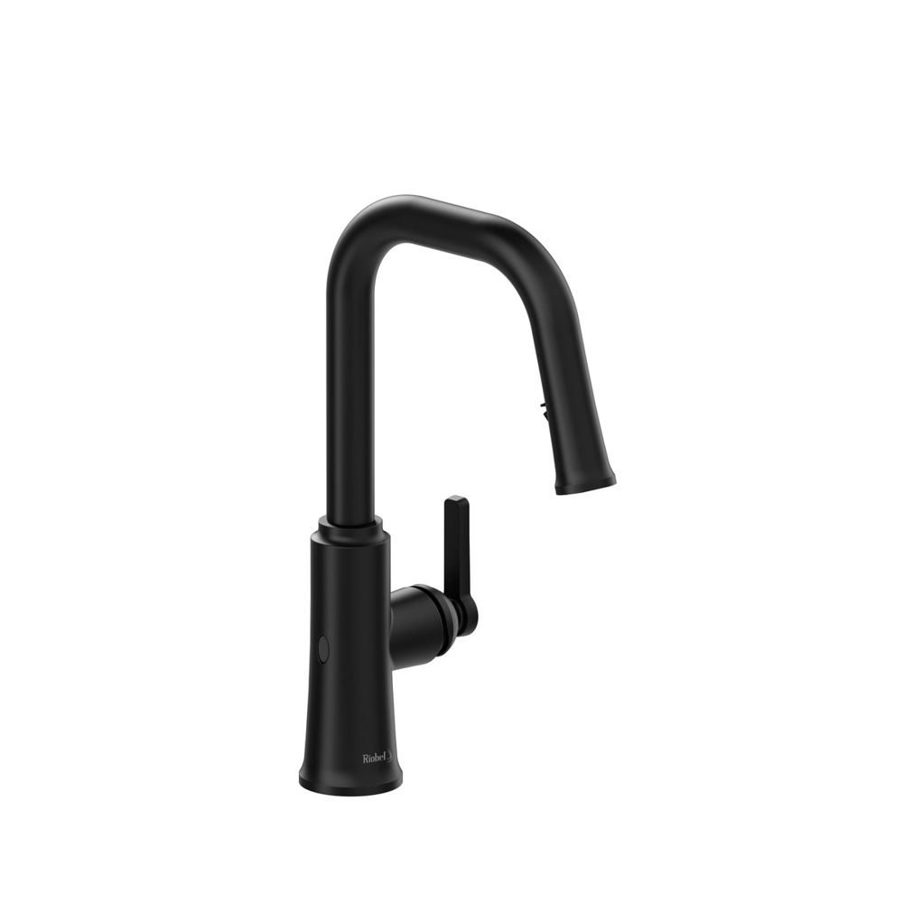 Riobel TTSQ111BK Trattoria Pull-Down Touchless Kitchen Faucet With U-Spout - Black