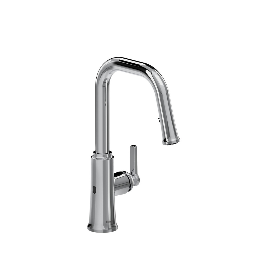Riobel TTSQ111C Trattoria Pull-Down Touchless Kitchen Faucet With U-Spout - Chrome