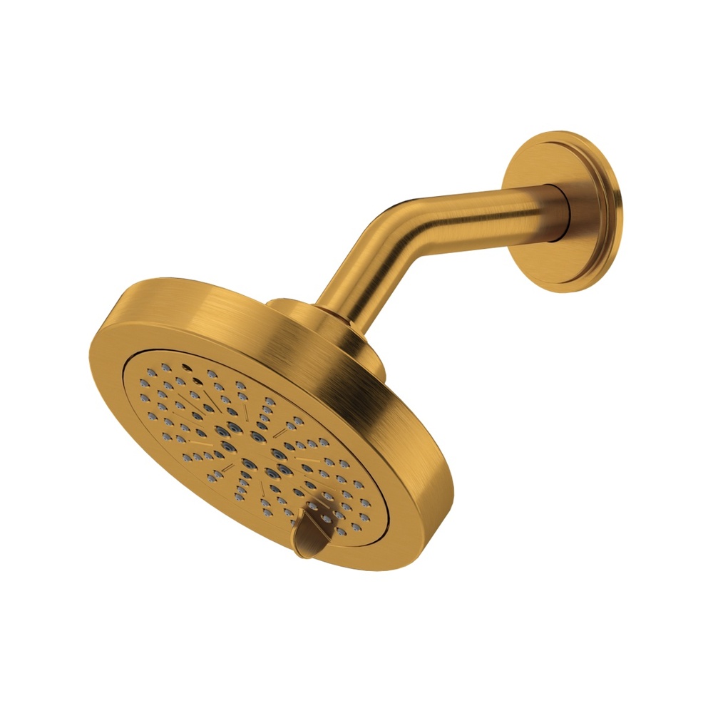 Riobel 386BG 5" 6-Function Showerhead With Arm - Brushed Gold