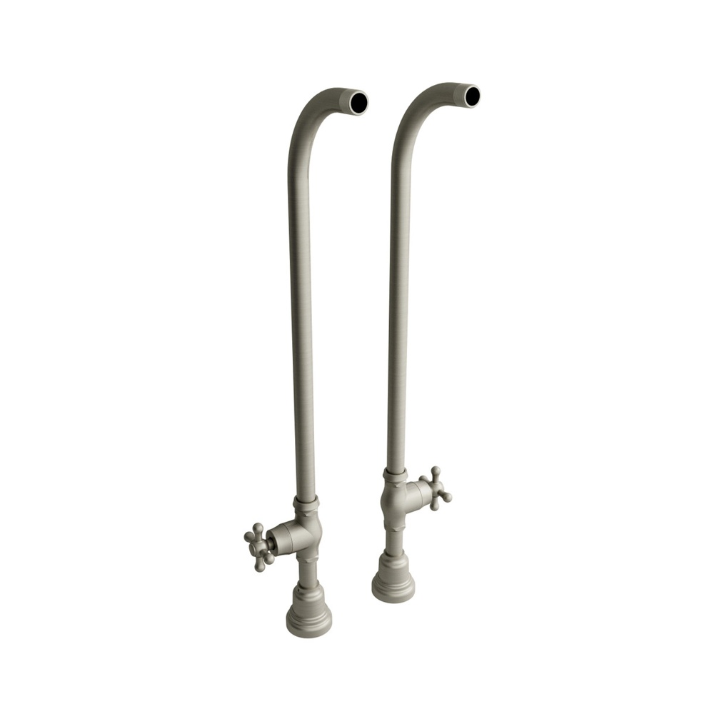 Riobel TU44BN 30" Floor Mount Riser Pair With Stop Valves - Brushed Nickel