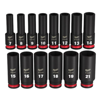 Milwaukee 49-66-7008 SHOCKWAVE Impact Duty™ 3/8" Drive Metric Deep 6 Point Socket Set, 14 Pack