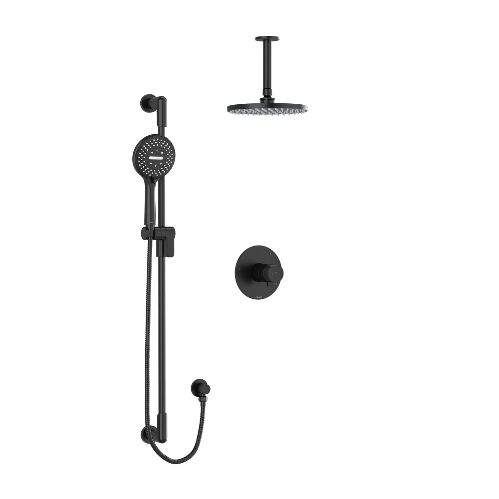 Riobel TKIT323PBBK-6 Parabola Shower Kit 323 Trim - Black